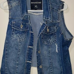 Maurice's cut off jean jacket!